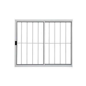 Janela de Vidro em Alumínio Branco de 2 folhas e com Grade - Modular