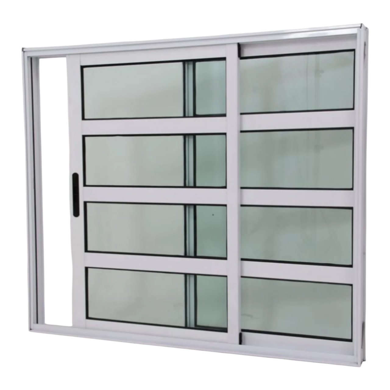 Janela Travessa em Alumínio Branco com 2 folhas – Premium