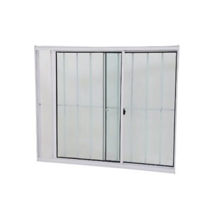 Janela de Vidro de Alumínio Brilhante de 2 folhas com Grade - Modular