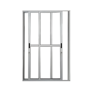 Porta Sacada 4 Folhas de Vidro e Alumínio Branco