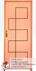 Porta Frisada Tetris de Madeira