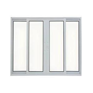 Janela de Vidro 4 folhas de Alumínio Branco - Premium