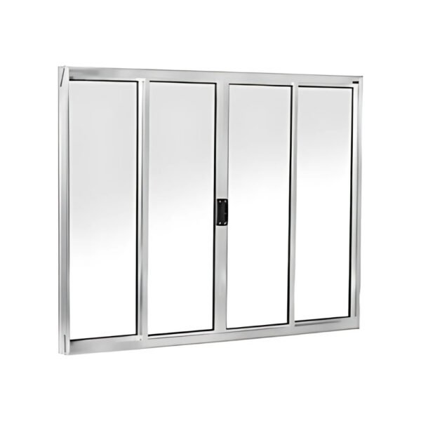 Janela de Vidro 4 folhas de Alumínio Brilhante - Modular