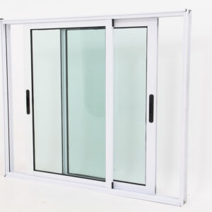 Janela de Vidro em Alumínio Branco de 2 folhas Móveis - Premium