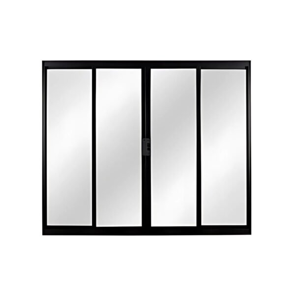 Janela de Vidro 4 folhas de Alumínio Preto sem grade – Modular